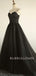 Black Tulle A-Line Cheap Long Evening Prom Dresses, Custom Prom Dress, MR7331