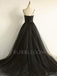 Black Tulle A-Line Cheap Long Evening Prom Dresses, Custom Prom Dress, MR7331