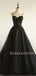 Black Tulle A-Line Cheap Long Evening Prom Dresses, Custom Prom Dress, MR7331