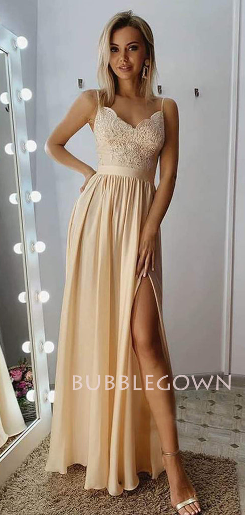 A-line Burgundy Chiffon Beaded Spaghetti Straps Long Evening Prom Dresses, Cheap Custom Prom Dresses, MR7489