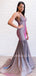 Mermaid Spaghetti Straps Sparkly Long Evening Prom Dresses, Cheap Custom Prom Dress, MR7586