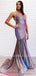 Mermaid Spaghetti Straps Sparkly Long Evening Prom Dresses, Cheap Custom Prom Dress, MR7586