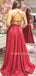 Deep V Ncek Sparkle A-Line Red Long Evening Prom Dresses, MR7598