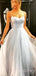 A-Line Spaghetti Straps Silver Sparkly Sweetheart Long Evening Prom Dresses, Cheap Custom Dresses,MR7783