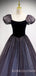 Ball Gown Navy Blue Tulle Sparkly Cap Sleeves Long Evening Prom Dresses, Cheap Custom Prom Dress, MR7830