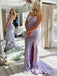 Mermaid Spaghetti Straps Lilac Long Evening Prom Dresses, Cheap Custom Prom Dresses, MR7861