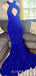 Royal Blue Sequin Mermaid Halter Long Evening Prom Dresses, Cheap Custom Prom Dresses, MR7892