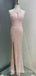 Mermaid Pink Sequin Sparkly Long Halter Evening Prom Dresses, MR8024