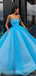 Ball Gown Hot Pink Organza Long Strapless Evening Prom Dresses, Cheap Sweet Prom dresses, MR8034