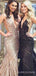 Black Sequin Mermaid Long Evening Prom Dresses, Deep V Neck Sparkly Custom Prom Dress, MR8219