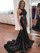 Mermaid Black Long Evening Prom Dresses, Backless Custom Prom Dress, MR8221