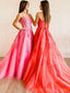 A-line Tulle Appliques Long Evening Prom Dresses, Spaghetti Straps Custom Prom Dress, MR8234