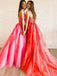 A-line Tulle Appliques Long Evening Prom Dresses, Spaghetti Straps Custom Prom Dress, MR8234