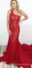 One Shoulder Lace Long Evening Prom Dresses, Mermaid Custom Prom Dress, MR8251