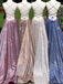 Spaghetti Straps Long Sparkly Evening Prom Dresses, A-line Custom Prom Dresses, MR8257