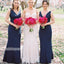 Elegant V-neck  Sleeveless Long Bridesmaid Dresses BMD010