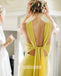 Popular Light Yellow Jewel Sleeveless Long Bridesmaid Dresses BMD021