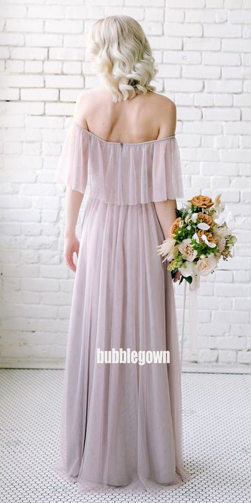 Elegant Sabrina Chiffon Long Bridesmaid Dresses  BMD043