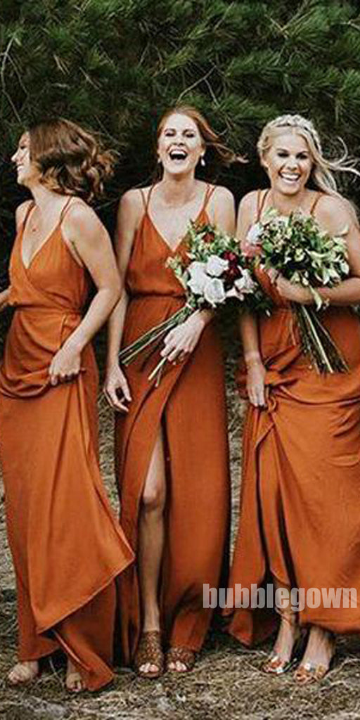 Cheap Simple Sexy Side Split Long Bridesmaid Dresses, BG51244