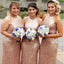 Sequin Mermaid Unique Long Cheap Bridesmaid Dresses, BG51276