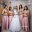 A-line Sequin Top Mismatched Long Bridesmaid Dresses GDW107