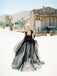 Black Applique Tulle Elegant Cheap Evening Long Prom Dress Ball Gown, BG51495 - Bubble Gown