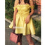 Yellow Off the Shoulder Short Homecoming Dresses DSA128