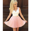 Lovely Pink V Neck Seen Through Back Short Homecoming Dresses, BH122