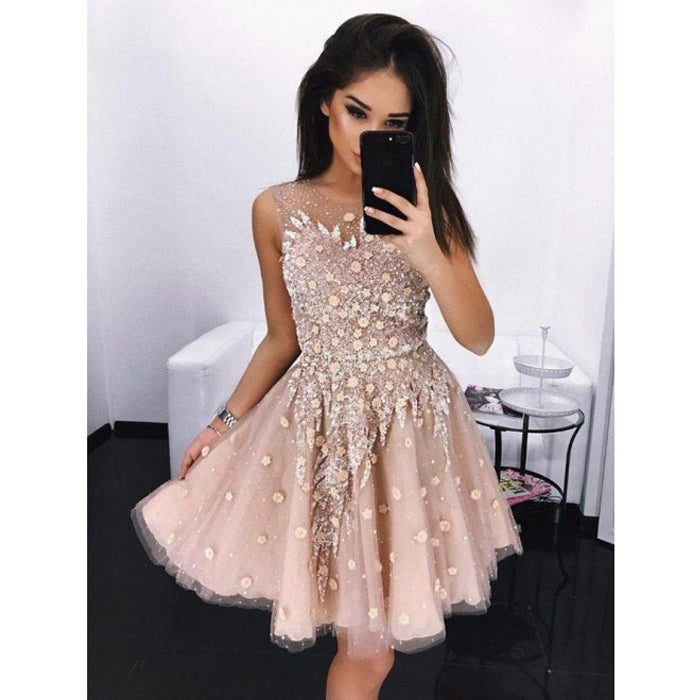 Gorgeous Pretty Unique Appique School Graduation Short Homecoming Dresses, BH105 - Bubble Gown