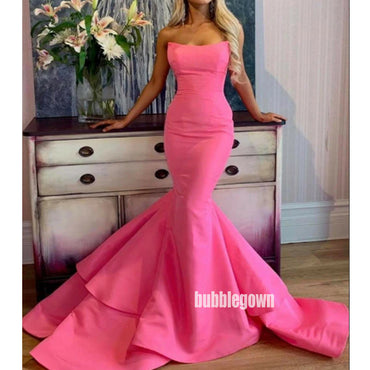Sexy Bright Strapless Sleeveless Mermaid Prom Dresses FP1189