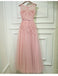 Formal Blush Pink A Line Cheap Long Prom Dresses, BGP001 - Bubble Gown