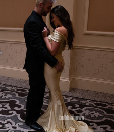 Off the Shoulder Mermaid Long Bridesmaid Dresses, WP026