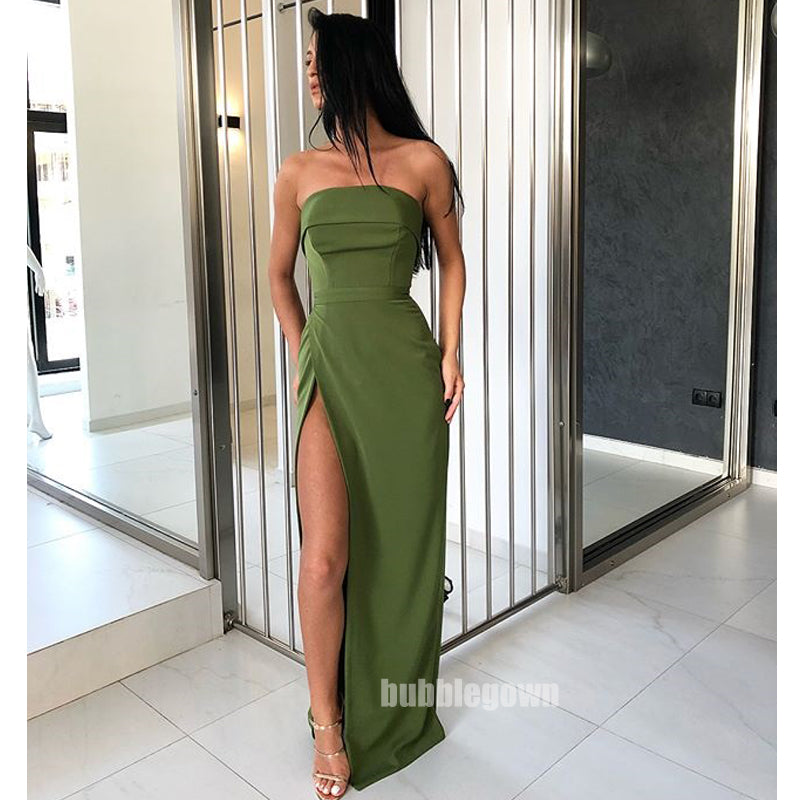 Simple Cheap Side Slit Elegant Long Prom Dresses, WP030