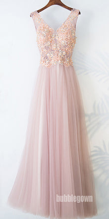 V Neck Formal Cheap Elegant Lace Up Back Long Prom Dresses, BGP027