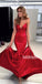 Spaghetti Strap Open Back Mermaid Long Prom Dresses FP1160