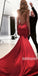 Spaghetti Strap Open Back Mermaid Long Prom Dresses FP1160