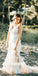 Elegant V-back Mermaid Applique Lace Bridal Long Wedding Dresses, BGH011