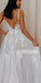 A-line Spaghetti Strap Tulle Long Wedding Dresses, BGH019