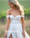 Pretty Off-the-Shoulder Split Side Dream Wedding Dresses, BGH037