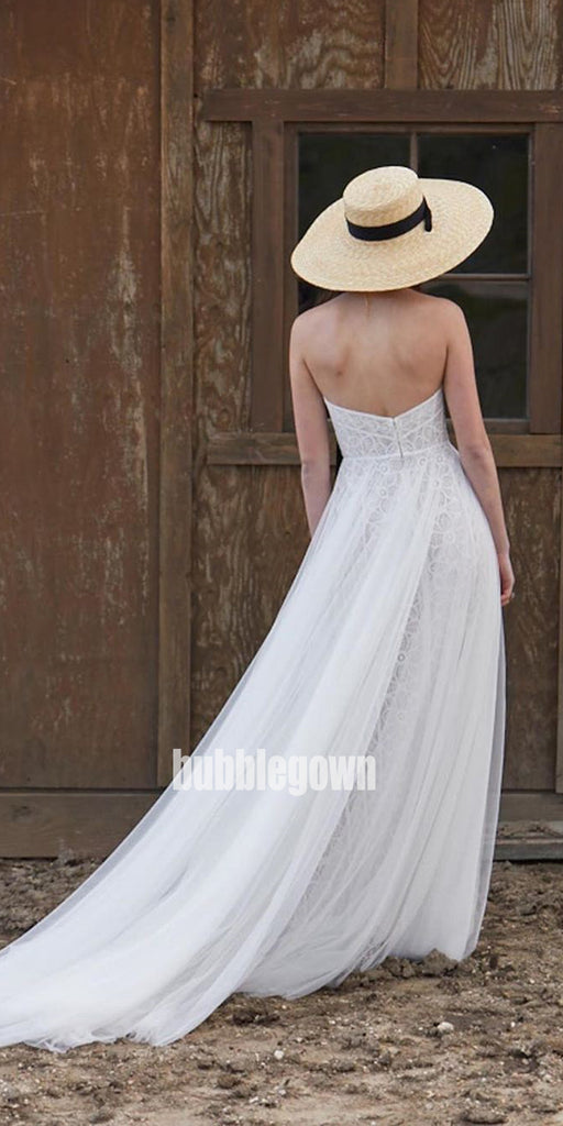 Elegant Swetheart A-line Tulle Dream Wedding Dresses, BGH040