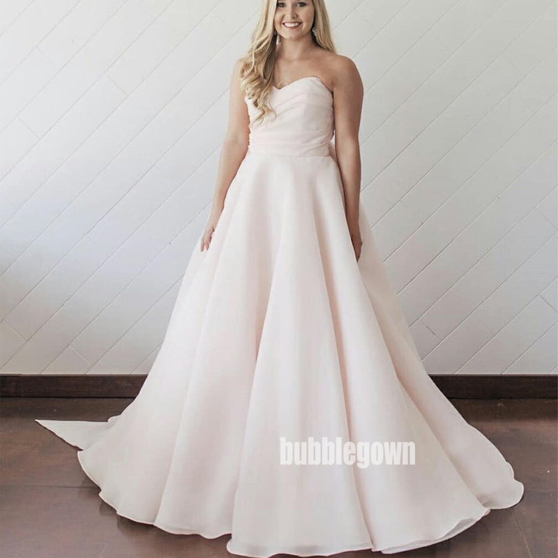 Pretty Pink Sweetheart Organza Dream Wedding Dresses, BGH056