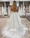 Unique Spaghetti Strap Open-back Organza Long Wedding Dresses, BGH066