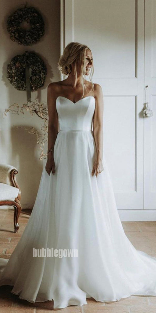 Charming Sweetheart A-line Tulle Wedding Dresses, BGH074