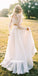 Two Piece Long Sleeve Top Lace Beach Bridal Dresses, BGH088