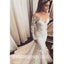 Long Sleeves Mermaid Seen Through Back Elegant Long Wedding Dresses, BGW006 - Bubble Gown