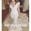 Cap Sleeves Lace Mermaid Elegant Bridal Long Wedding Dresses, BGW010 - Bubble Gown